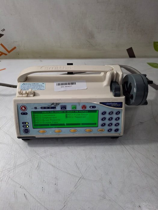 Smiths Medical Medfusion 3500 Version 6 Syringe Infusion Pump