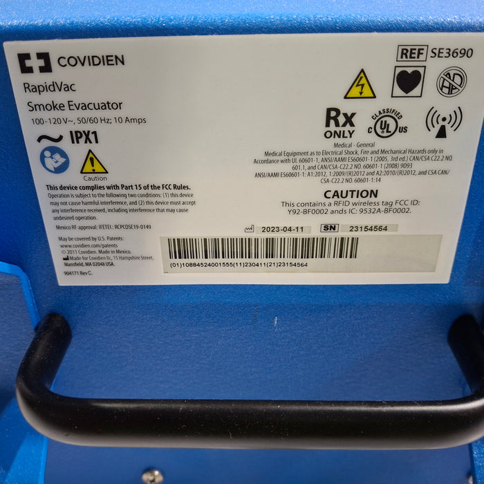 Covidien RapidVac SE3690 Smoke Evacuator