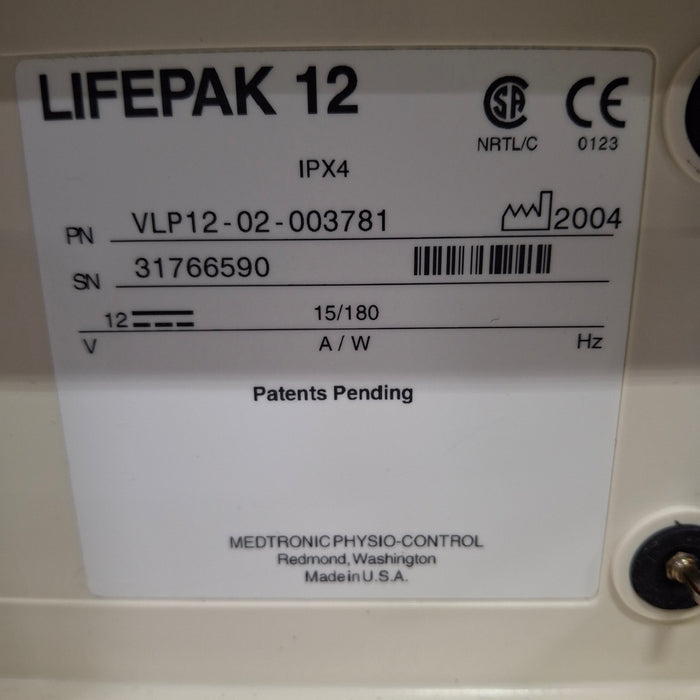Physio-Control LifePak 12 3-Lead Defibrillator