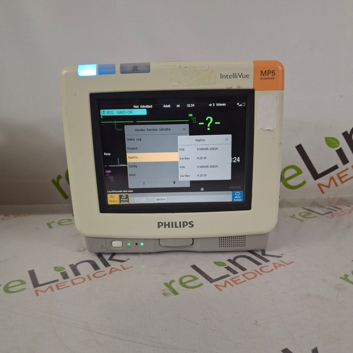 Philips Intellivue MP5 - ECG, Fast SpO2, NIBP Patient Monitor
