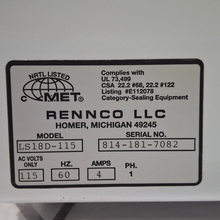 Rennco, Inc LS18-120 Lift Seal Heat Sealer