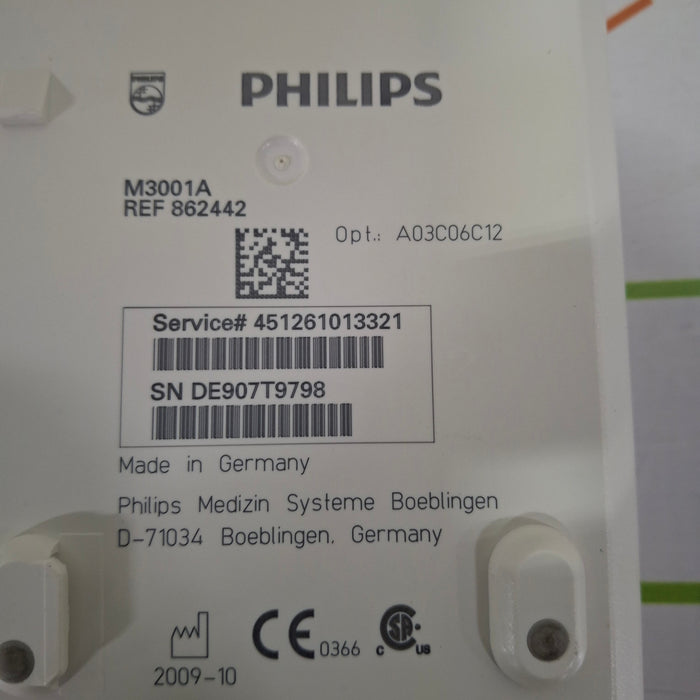 Philips M3001A-A03C06C12 Masimo SpO2, NIBP, 12 lead ECG, Temp, IBP MMS Module