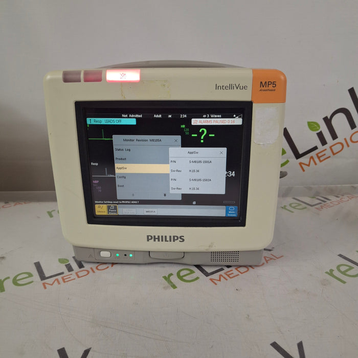 Philips Intellivue MP5 - ECG, Fast SpO2, NIBP Patient Monitor