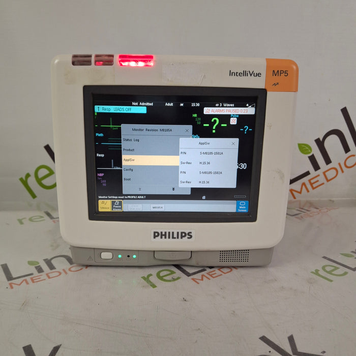 Philips Intellivue MP5 - ECG, Fast SpO2, NIBP Patient Monitor
