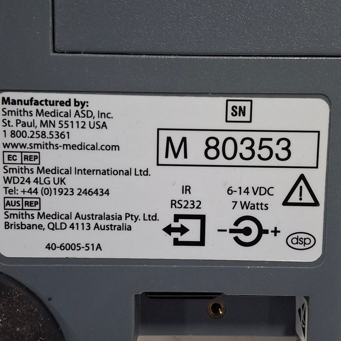 Smiths Medical Medfusion 3500 Version 6 Syringe Infusion Pump
