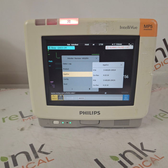 Philips IntelliVue MP5 Anesthesia Fast SpO2, ECG, NBP Patient Monitor