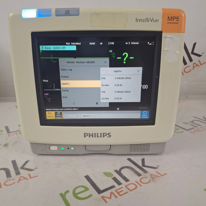 Philips IntelliVue MP5 Anesthesia Fast SpO2, ECG, NBP Patient Monitor