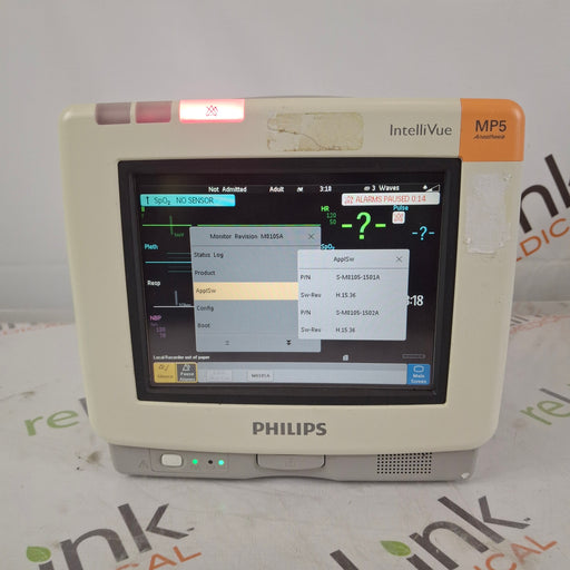 Philips Philips IntelliVue MP5 Anesthesia Fast SpO2, ECG, NBP Patient Monitor Patient Monitors reLink Online