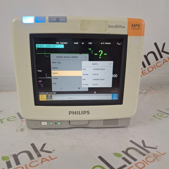 Philips IntelliVue MP5 Anesthesia Fast SpO2, ECG, NBP Patient Monitor
