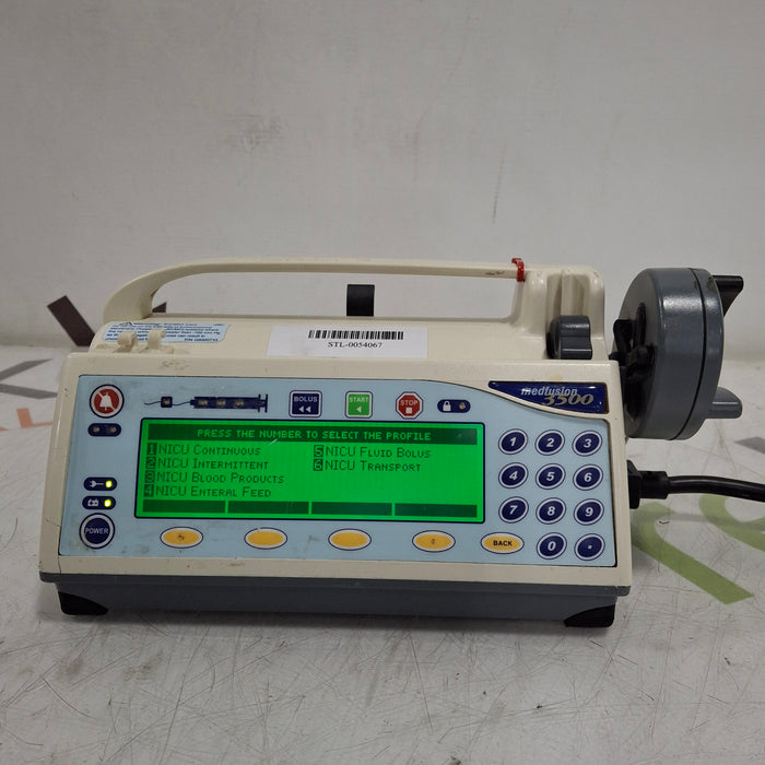 Smiths Medical Medfusion 3500 Version 6 Syringe Infusion Pump