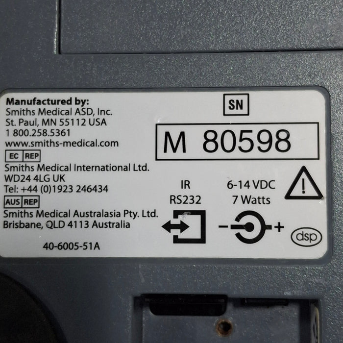 Smiths Medical Medfusion 3500 Version 6 Syringe Infusion Pump