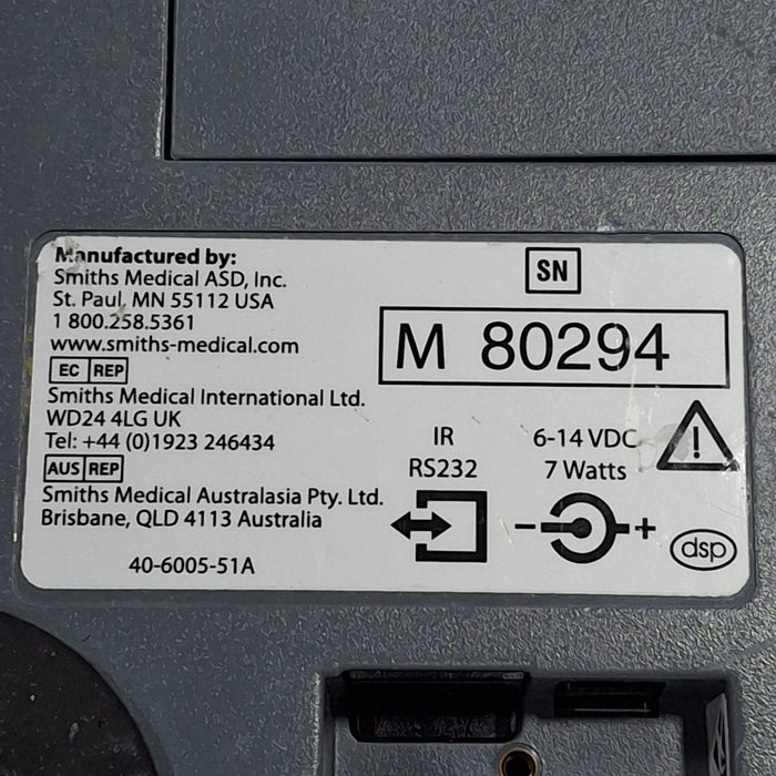 Smiths Medical Medfusion 3500 Version 6 Syringe Infusion Pump