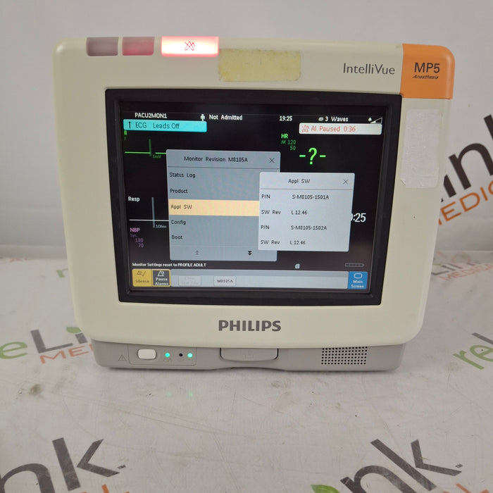 Philips IntelliVue MP5 Anesthesia Fast SpO2, ECG, NBP Patient Monitor