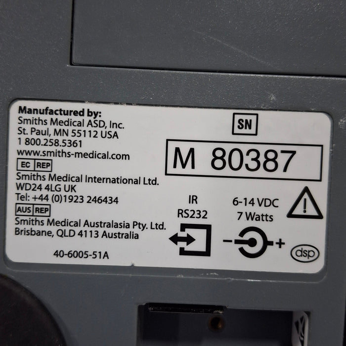 Smiths Medical Medfusion 3500 Version 6 Syringe Infusion Pump