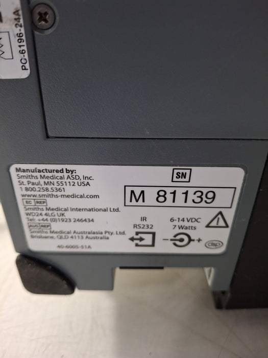 Smiths Medical Medfusion 3500 Version 6 Syringe Infusion Pump