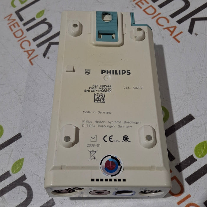 Philips M3001A-A02C18 OxiMax SpO2, NIBP, 12 lead ECG, Temp, IBP MMS Module