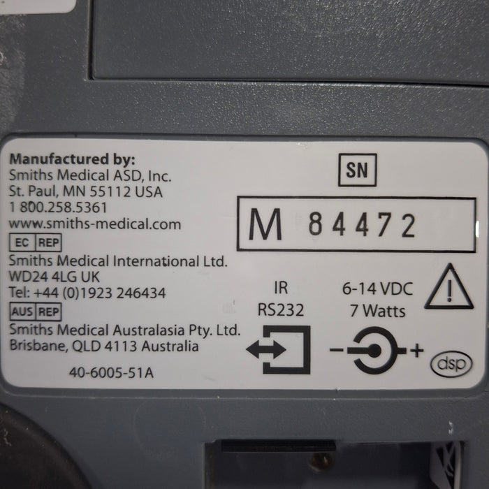 Smiths Medical Medfusion 3500 Version 6 Syringe Infusion Pump