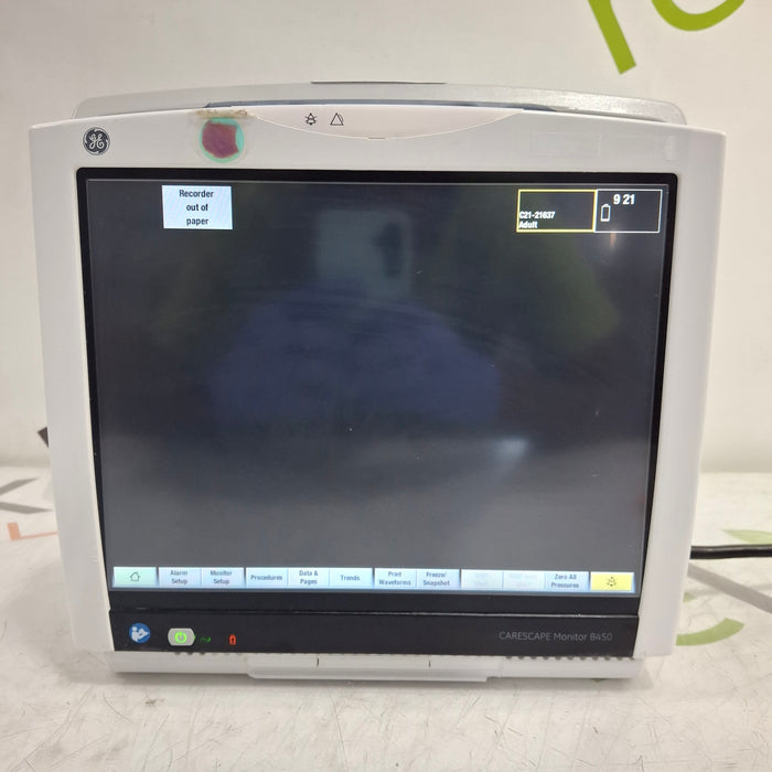 GE Healthcare Carescape B450 Critical Care Patient Monitor