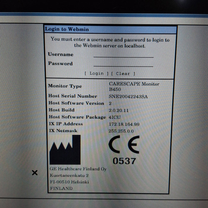 GE Healthcare Carescape B450 Critical Care Patient Monitor