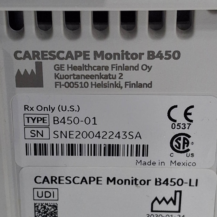 GE Healthcare Carescape B450 Critical Care Patient Monitor