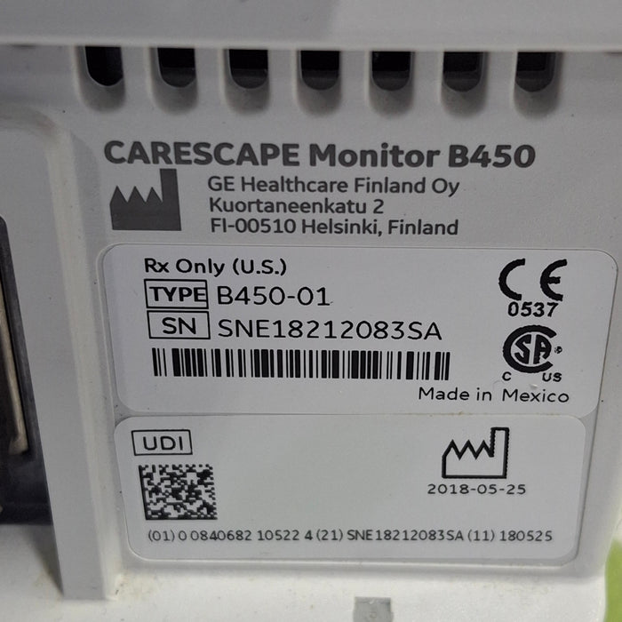 GE Healthcare Carescape B450 Critical Care Patient Monitor