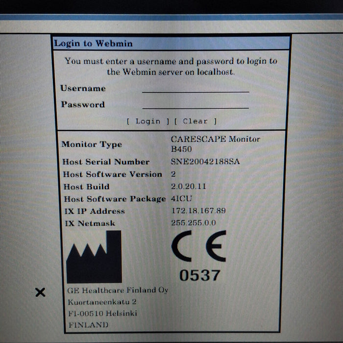 GE Healthcare Carescape B450 Critical Care Patient Monitor