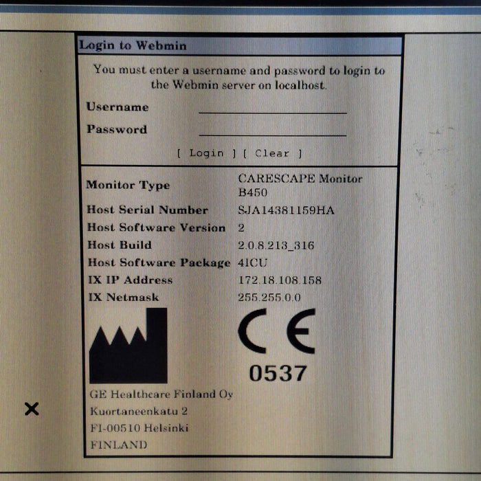 GE Healthcare Carescape B450 Critical Care Patient Monitor