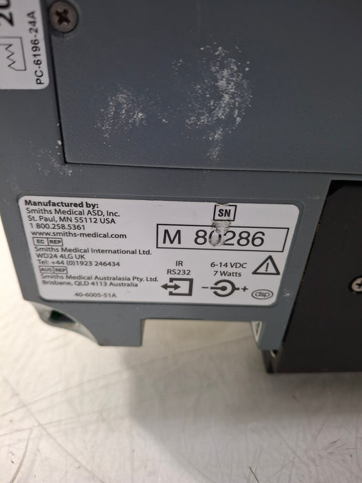 Smiths Medical Medfusion 3500 Version 6 Syringe Infusion Pump