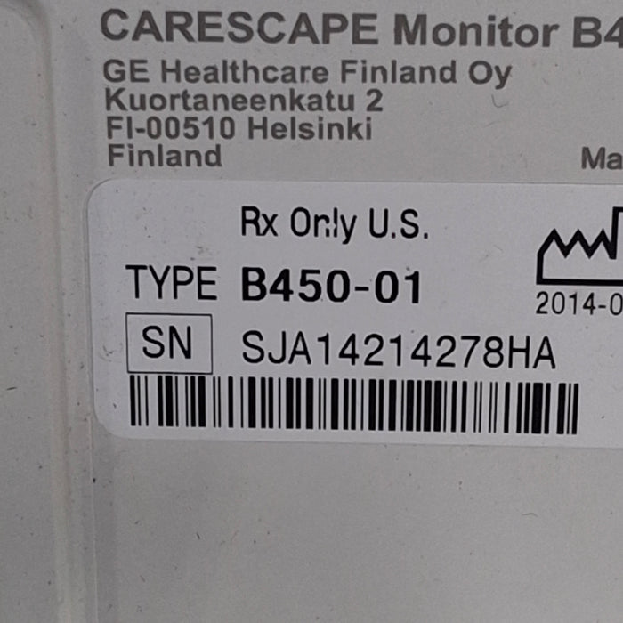 GE Healthcare Carescape B450 Critical Care Patient Monitor
