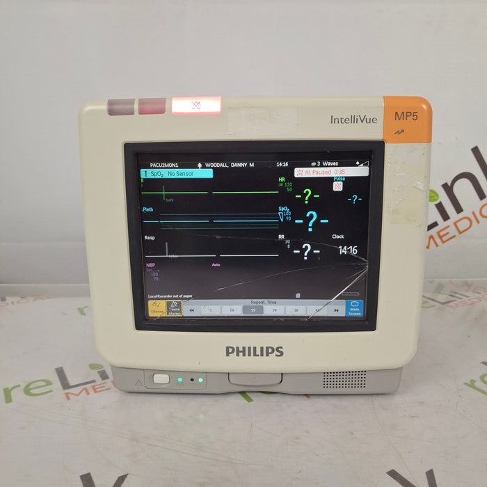 Philips Intellivue MP5 - ECG, Fast SpO2, NIBP Patient Monitor