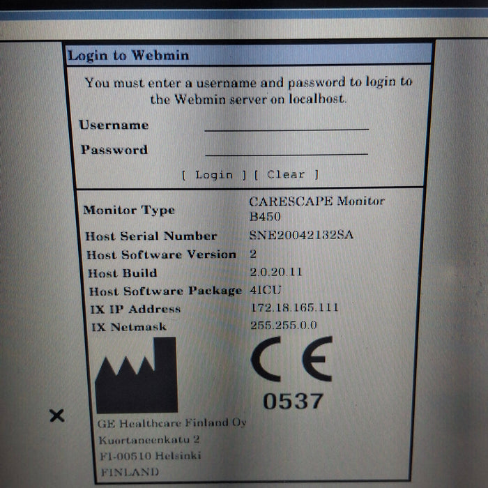 GE Healthcare Carescape B450 Critical Care Patient Monitor