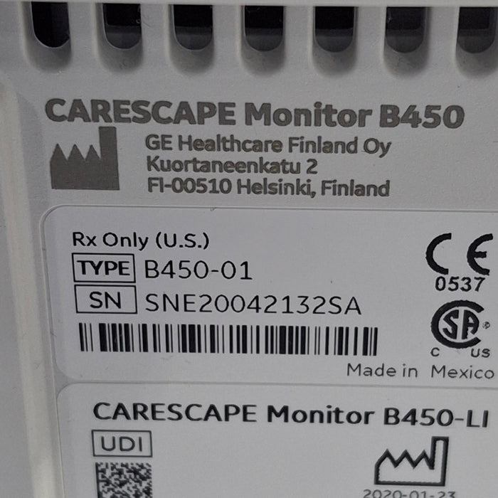 GE Healthcare Carescape B450 Critical Care Patient Monitor