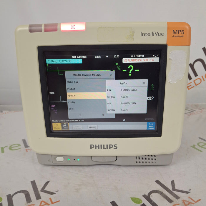 Philips Intellivue MP5 - ECG, Fast SpO2, NIBP Patient Monitor