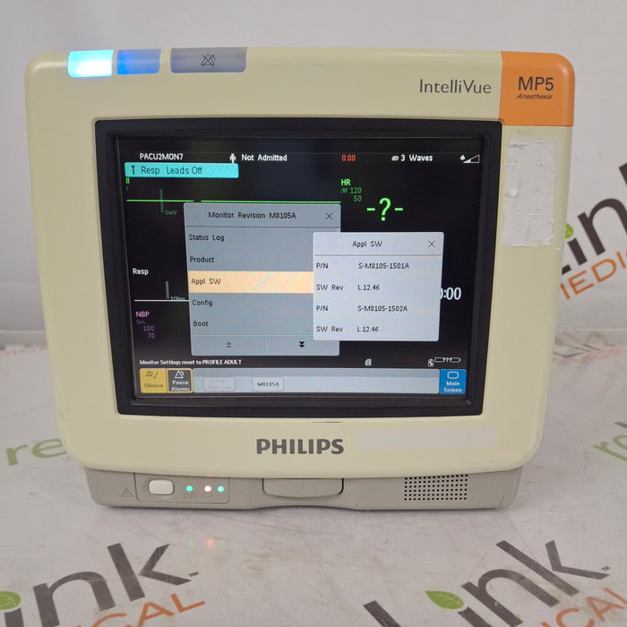 Philips Intellivue MP5 - ECG, Fast SpO2, NIBP Patient Monitor