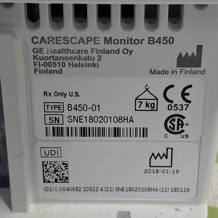 GE Healthcare Carescape B450 Patient Monitor