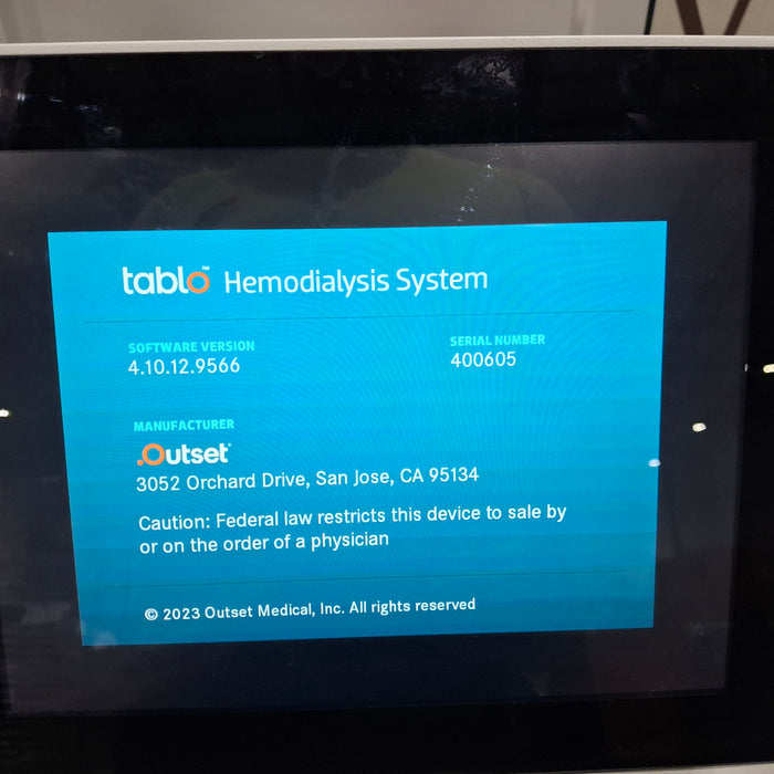 Outset Medical Tablo Console Hemodialysis System