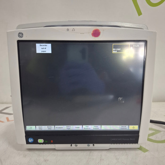 GE Healthcare Carescape B450 Critical Care Patient Monitor