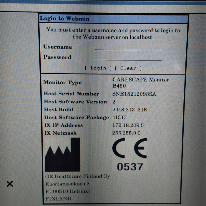 GE Healthcare Carescape B450 Critical Care Patient Monitor