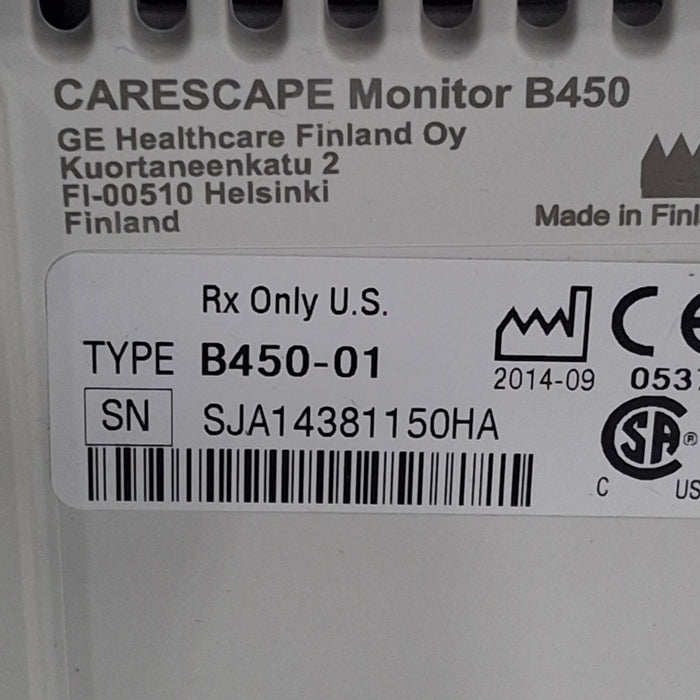 GE Healthcare Carescape B450 Patient Monitor