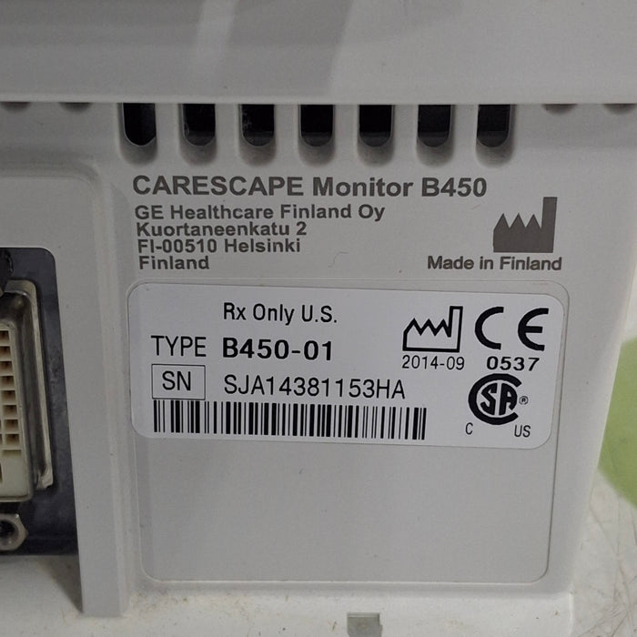 GE Healthcare Carescape B450 Critical Care Patient Monitor