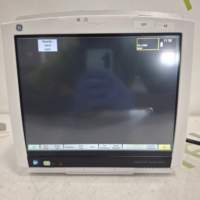 GE Healthcare Carescape B450 Critical Care Patient Monitor