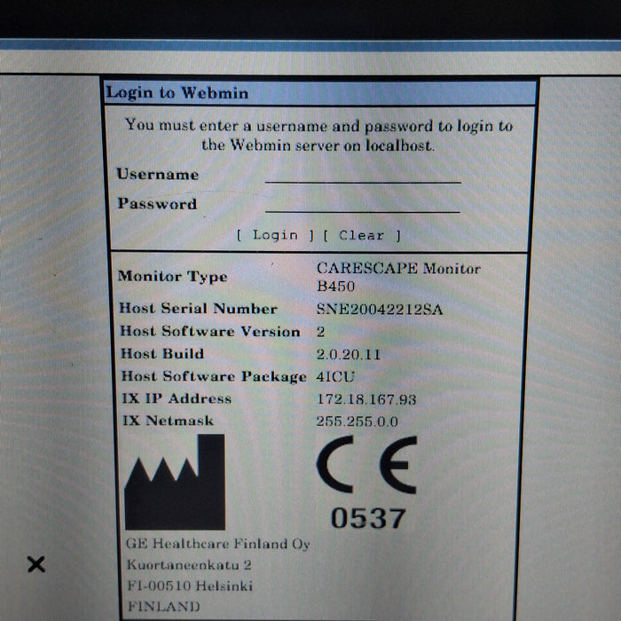GE Healthcare Carescape B450 Critical Care Patient Monitor