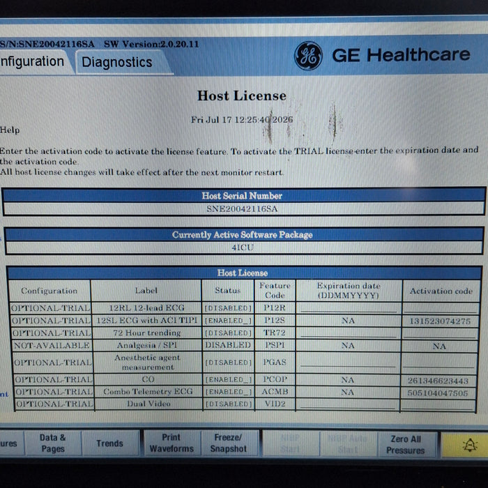 GE Healthcare Carescape B450 Critical Care Patient Monitor