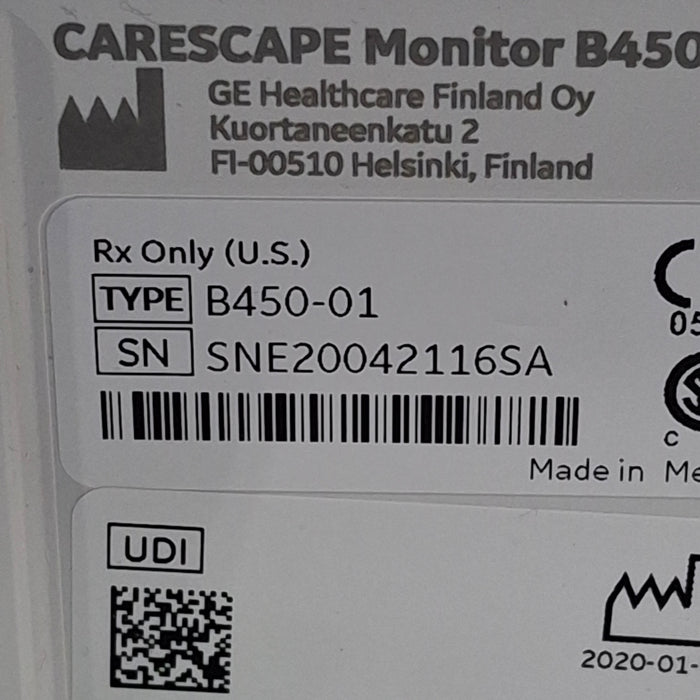 GE Healthcare Carescape B450 Critical Care Patient Monitor