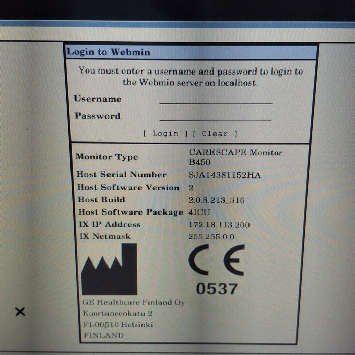 GE Healthcare Carescape B450 Critical Care Patient Monitor