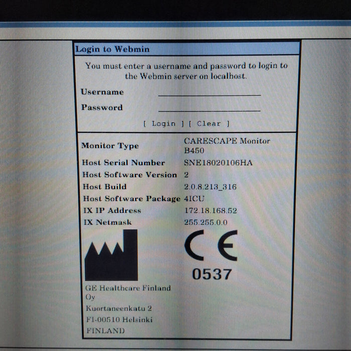 GE Healthcare Carescape B450 Critical Care Patient Monitor