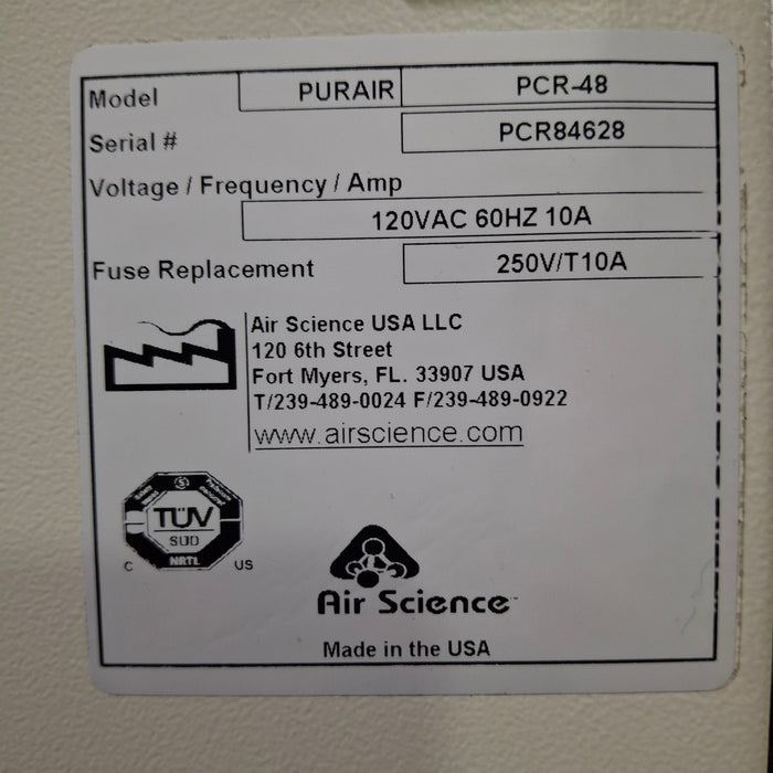Air Science PCR-48 Purair Laminar Flow Cabinet