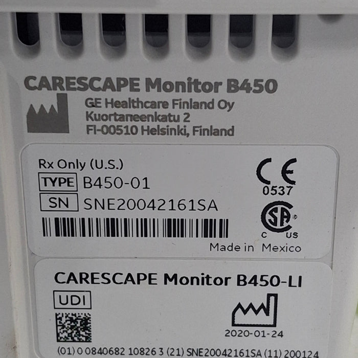 GE Healthcare Carescape B450 Critical Care Patient Monitor