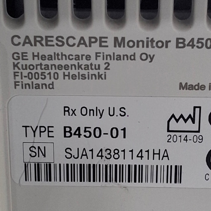 GE Healthcare Carescape B450 Critical Care Patient Monitor