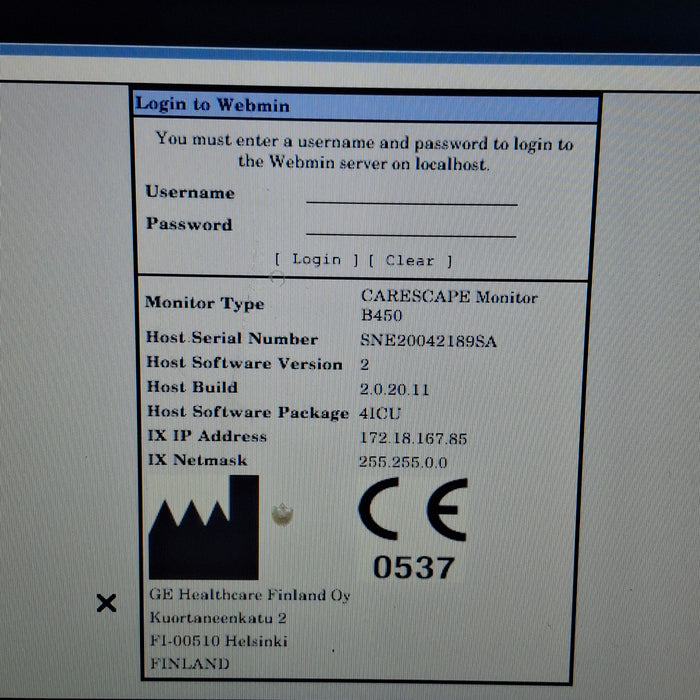 GE Healthcare Carescape B450 Critical Care Patient Monitor